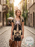 Faux Real Skeleton Sublimated Photorealistic Halloween Costume Dress, Medium by Vanessa Jane