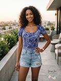 Jenni Square Neck Ribbed Bodysuit by Vanessa Jane