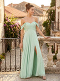 Sequin Hearts Juniors Off-The Shoulder Gown Sage by Vanessa Jane