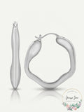 And Now This Silver Plated Wave Look Click Top Earrings by Vanessa Jane