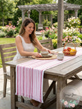 Saro LifeStyle Striped Design Fringed Runner, Sorbet, 16x72 by Vanessa Jane