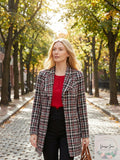Calvin Klein Womens Black Plaid Jacket by Vanessa Jane