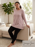 Ideology Plus Size Space-Dyed Crisscross-Side Tunic by Vanessa Jane