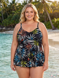 Swim Solutions Womens Plus Size V-Neck Tankini Top, Size 18W by Vanessa Jane