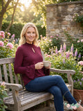 Freshman Bell Sleeve Top with Ruffle Neck, Size Small by Vanessa Jane