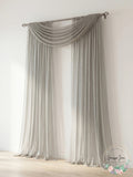 Window Elements Diamond Sheer Voile 216-inch Curtain Scarf (Grey) by Vanessa Jane