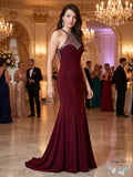 Say Yes to the Prom Juniors Embellished Halter Gown by Vanessa Jane