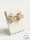 Anne Klein Cubic Zirconia & Imitation Pearl E-z Comfort Clip-on Earrings by Vanessa Jane