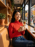 American Rag Juniors Lettuce-Edged Mock Turtleneck Top by Vanessa Jane