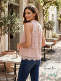 Love, Fire Juniors Sleeveless Lace Top, Size Medium by Vanessa Jane