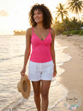 Calvin Klein Ruched Tummy-Control Tankini Top, Size Small by Vanessa Jane