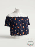 Crave Fame Juniors Smocked Off-the-Shoulder Crop Top by Vanessa Jane