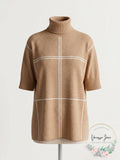 Alfani Grid-Print Turtleneck Sweater by Vanessa Jane