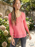Style & Co V-neck Chiffon-Hem Top, In Frosted Rose, Size XS by Vanessa Jane