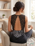 I.N.C. Women?s Velvet and Lace Bodysuit, Size Medium by Vanessa Jane