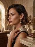 Unwritten 14K Gold Flash Plated 3-Pieces Cubic Zirconia Dainty Earring Set by Vanessa Jane