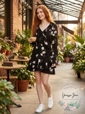 American Rag Juniors Printed Ruffle-Trimmed Wrap Dress by Vanessa Jane