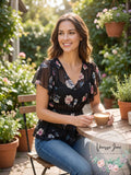 American Rag Juniors Flutter-Sleeve Peplum Top by Vanessa Jane