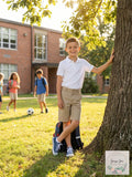 Nautica Boys' Big School Uniform Flat Front Stretch Twill Shorts by Vanessa Jane