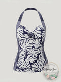 Island Escape Bay of Biscay Halter Tankini Swim Top, Size 6 by Vanessa Jane
