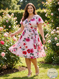Adrianna Papell Plus Floral Print Faux Wrap Dress, Size 18W by Vanessa Jane