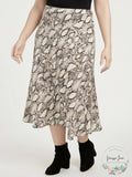 Bar III Womens Plus Snake Print Midi Skirt, Size 3X by Vanessa Jane