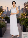 Adrianna Papell Blouson Cowlneck Gown by Vanessa Jane