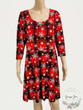 Planet Gold Trendy Plus Size Holiday-Print a- Line Dress, Size 1X by Vanessa Jane