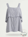 Velvet Heart Womens Striped Tiered Blouse, Size Small by Vanessa Jane