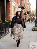 Bar III Womens Plus Snake Print Midi Skirt, Size 3X by Vanessa Jane
