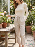 T Tahari Pull on Linen Blend Pants, Size XL by Vanessa Jane