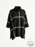 Alfani Grid-Print Turtleneck Sweater by Vanessa Jane