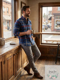 Club Room Mens Stretch Brushed Cotton Plaid Flannel Shirt by Vanessa Jane