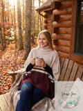 Save the Ocean Sustainable Color Block Pullover Turtleneck Poncho by Vanessa Jane