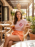 Lauren Ralph Lauren Shorts in Lino Arancio in Orange, Size 10 by Vanessa Jane