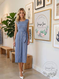 Tahari Asl Striped Cropped Jumpsuit,size 4 by Vanessa Jane