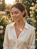 Inc Rose Gold-Tone Multi-Stone Cluster Statement Necklace by Vanessa Jane