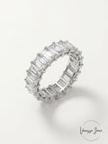 Inc Silver-Tone Crystal Baguette Statement Ring, Size 7 by Vanessa Jane