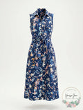 Nic + Zoe Indigo Leaves Shirtdress, Size Medium by Vanessa Jane