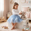 Sergent Major Girls Blue Tulle Skirt With Sequins, Size 9 by Vanessa Jane