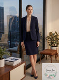 Nine West One-Button Shawl Collar Stretch Jacket Nightsky ,Size 6 by Vanessa Jane