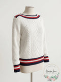 Tommy Hilfiger Women's Striped Cable-Knit Sweater, Size XL by Vanessa Jane