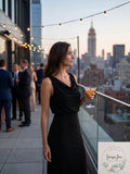 Adrianna Papell Blouson Cowlneck Gown by Vanessa Jane
