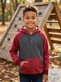Univibe Big Boys Colorblocked Henley Hoodie, Size Medium by Vanessa Jane