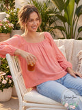 Sanctuary Womens Textured Off-the-Shoulder Top Pink, Size Large by Vanessa Jane