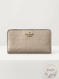 Kate Spade Darcy Croc Embossed Leather Large Slim Bifold Wallet Bare by Vanessa Jane