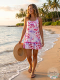 Miken Purple Tie-Dye Juniors Printed Tiered Pom-Pom Cover-Up, Us X-Small by Vanessa Jane
