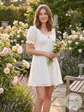 EN SAISON Womens Cavaretta Eyelet Embroidered Cotton Mini Dress, Size Medium by Vanessa Jane