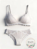 Monique Lhuillier X Hanky Panky Intimates Beige Scalloped Trim Bralette Bra M by Vanessa Jane