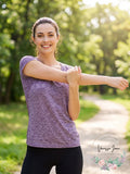 Ideology Solid Color Heathered Short Sleeve Athletic T-Shirt, Size XS by Vanessa Jane